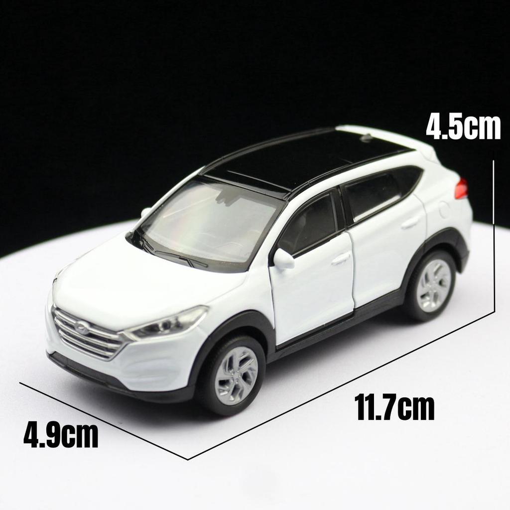 1/36 Hyundai Tucson SUV Toy Car Model Welly Diecast Alloy Vehicle Miniature Pull Back Collection Gift for Children Boys Kid