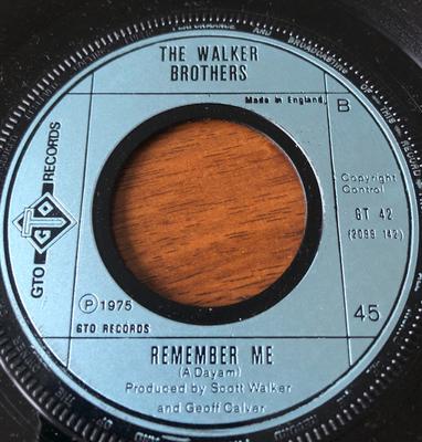 7-дюймовая пластинка WALKER BROTHERS - No Regrets GT42 GTO 1975 UK Рок Б/У