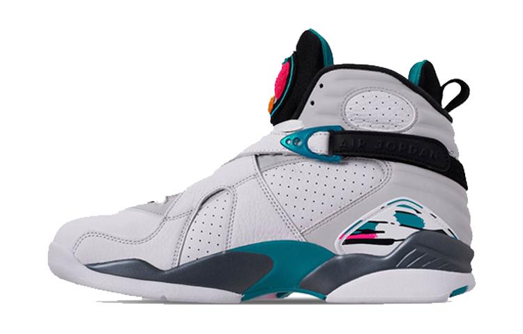 Kids' Sneakers Jordan 8 Retro South Beach (GS) White/White-Turbo Green-Neutral Grey