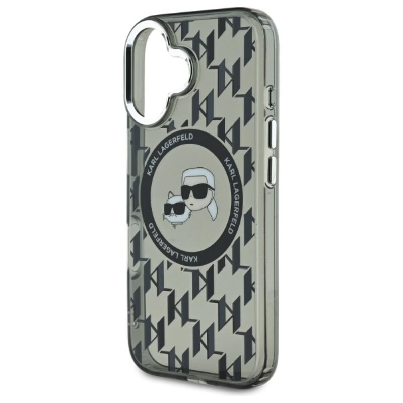 Karl Lagerfeld Iml Monogram Karl & Choupette Head Magsafe - Etui Iphone 16 (Czarny)