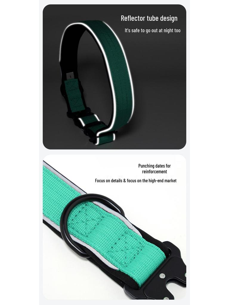 Светоотражающий тактический ошейник для собак средних и крупных пород: Колли, Золотистый ретривер, Лабрадор