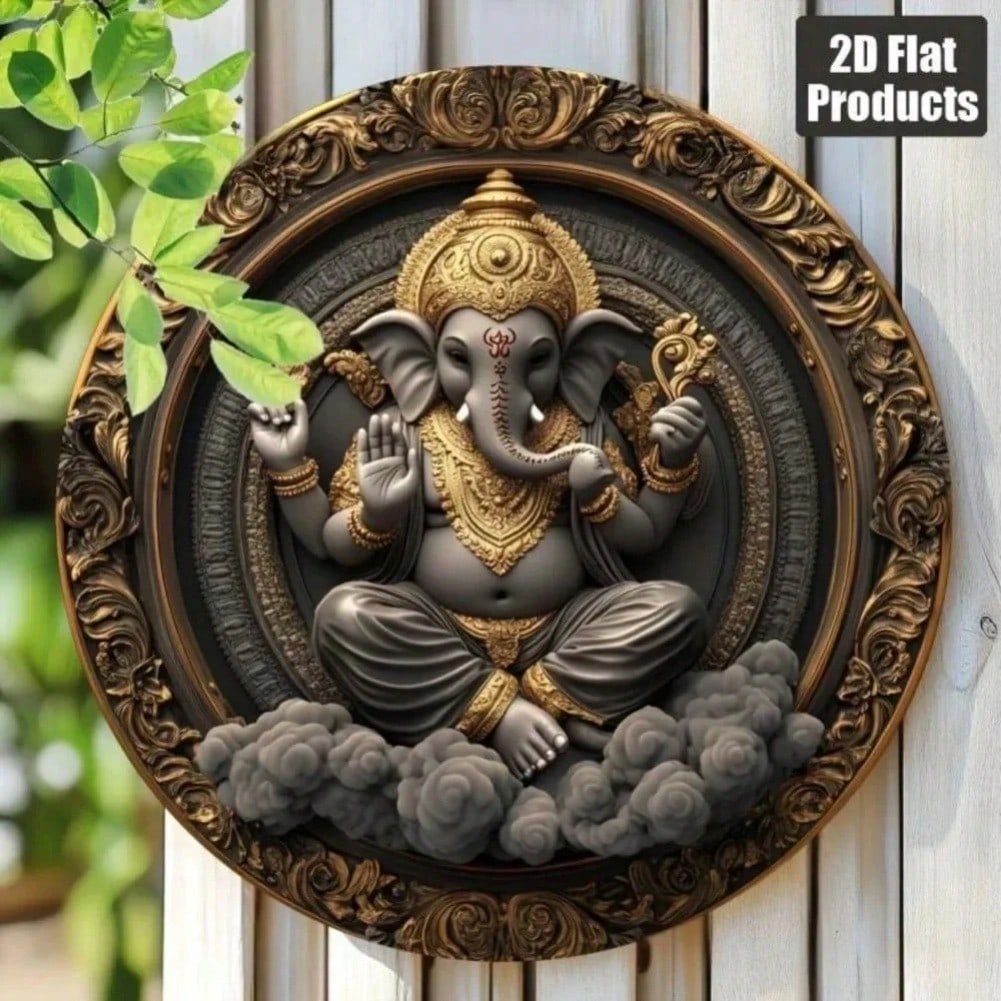 Iron Wall Art Ganesh Home Decor Cafe Office Gift Holiday Party