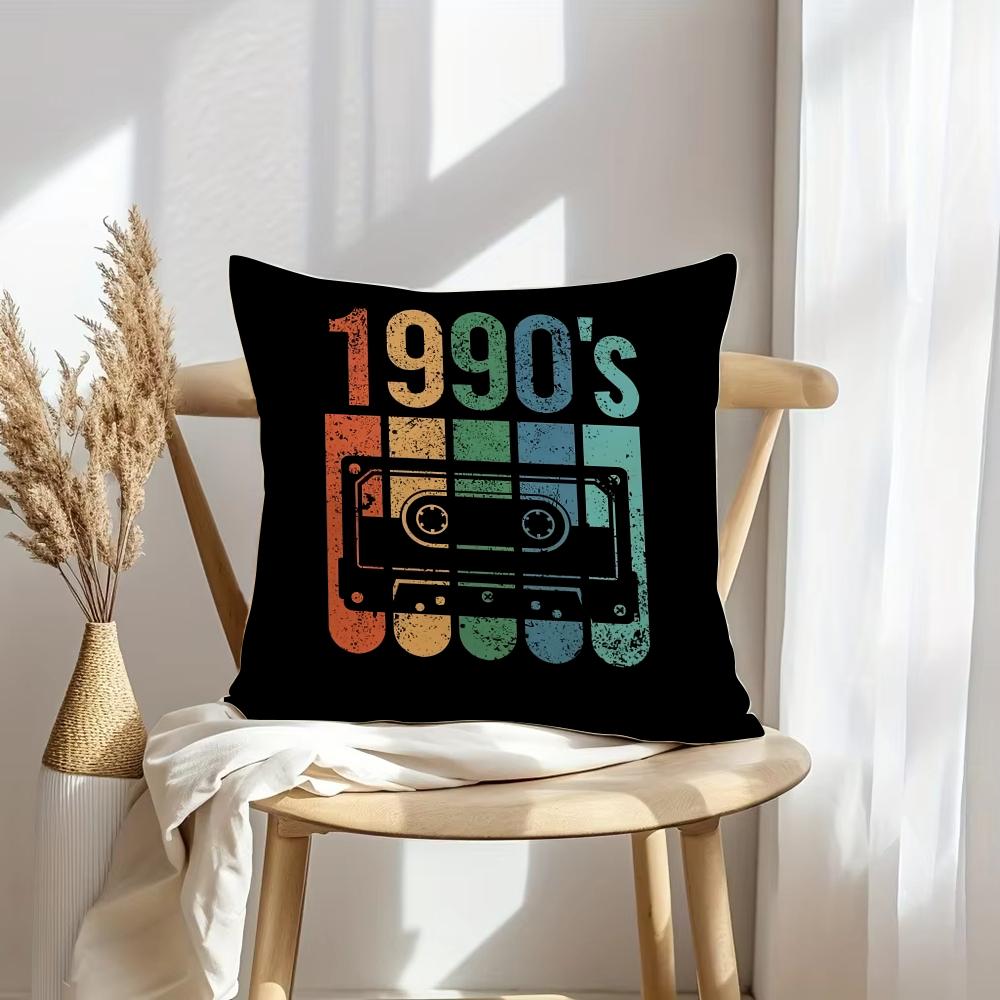 Retro Cassette Tape Cushion Cover Soft Plush Throw Pillow Cover DoubleSided Decorative Cushion Case Sofa Bedroom Home Decor