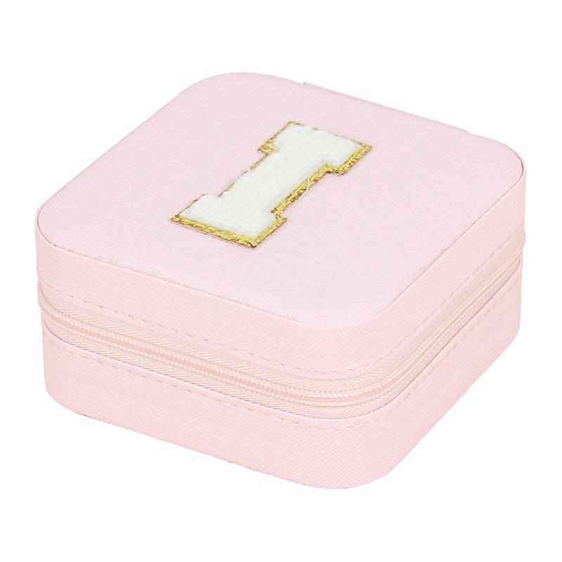 1PC Personalized Portable Jewelry Box for Women Girls Jewelry Case Small Jewelry Storage Pink Initial Letter