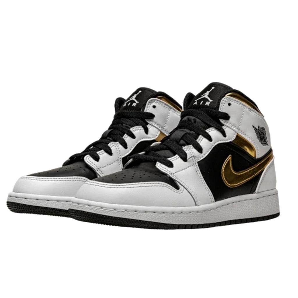 Air Jordan 1 Mid White Gold Black