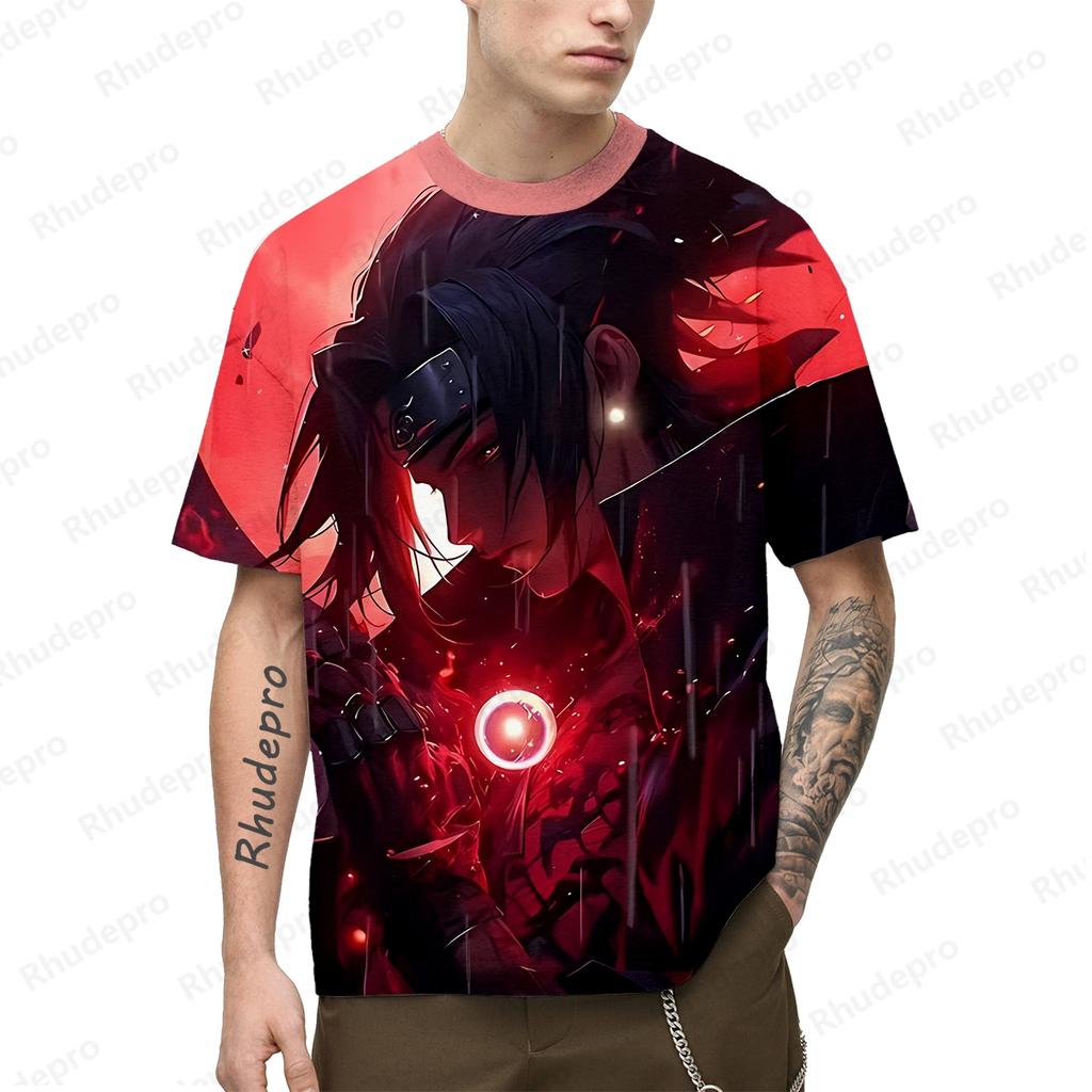 Футболки в стиле хип-хоп для мужчин, мужская футболка, новая одежда, Наруто, короткий рукав, косплей, большие размеры, одежда 2020 года, футболки, подарок, топы 2024 года