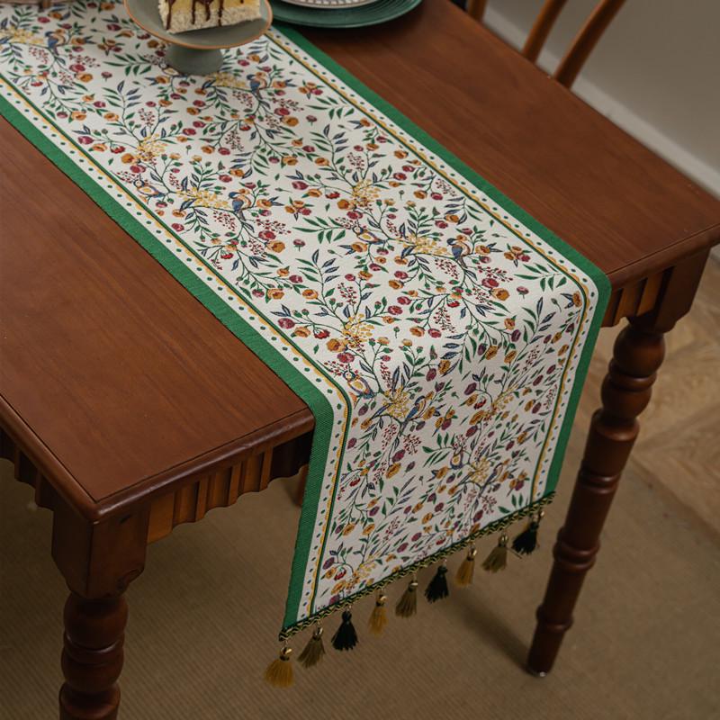 Американская ретро этническая жаккардовая дорожка на стол с кистями - Полиэстер