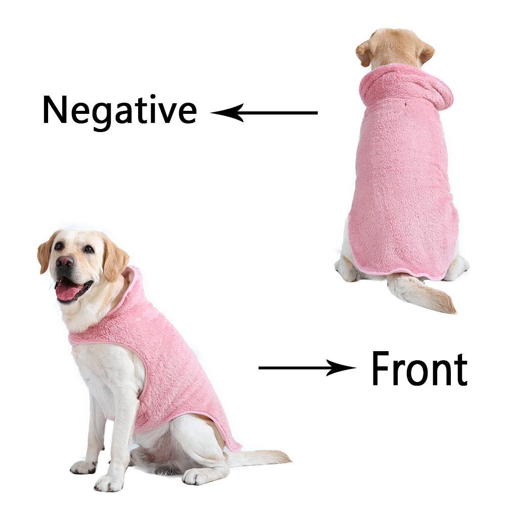 Warm Pet Clothes Adjustable Soft High Neck Puppy Apparel Winter Thicken Fleece Reversible Jacket Coat For Large Dogs Labradors