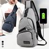 USB Charging Sling Bag For Men Casual Chest Bag Shoulder Crossbody Bag Male Anti Theft Multifunction Bags Man Sports Travel Pack