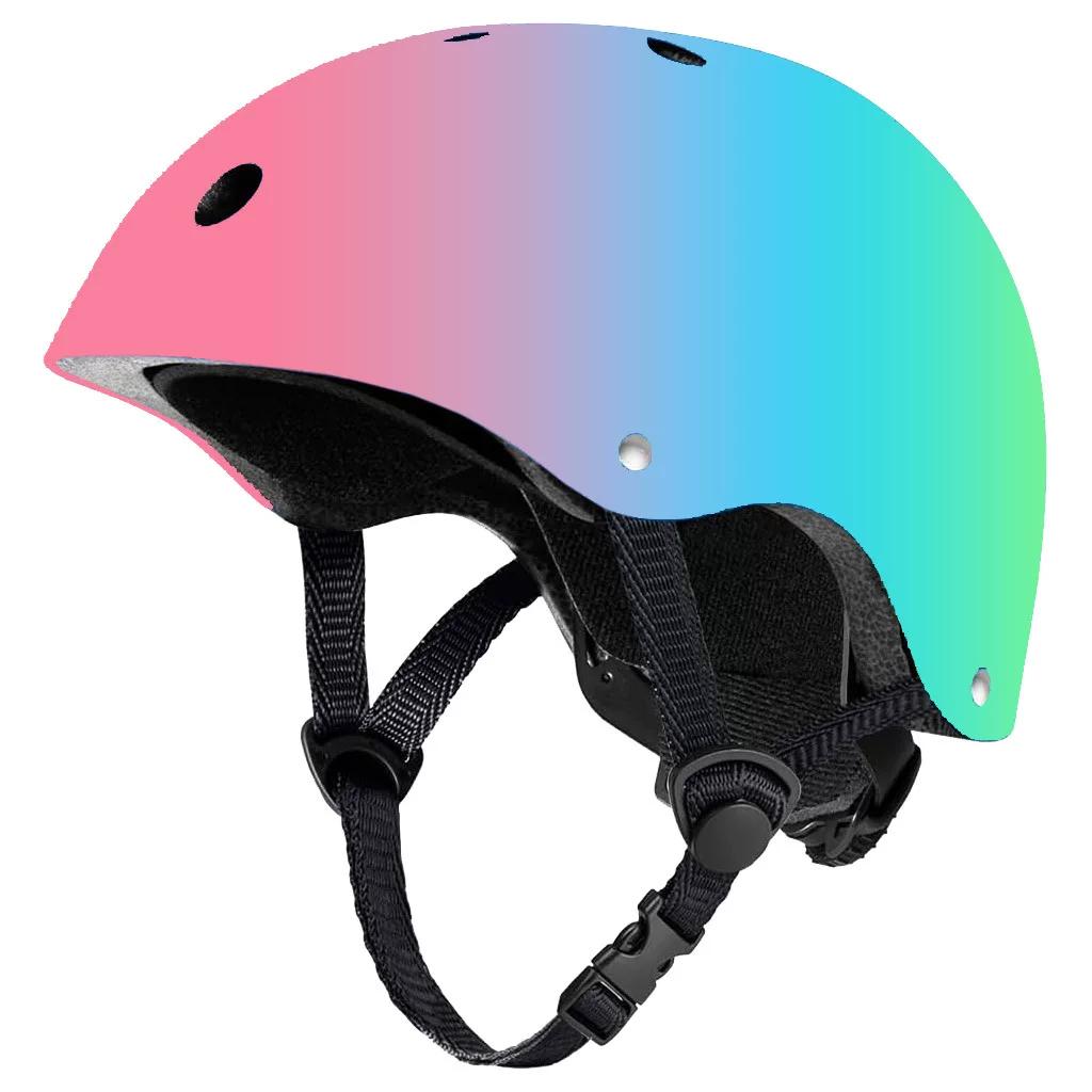 Colorful Gradient Adjustable Helmet for Toddlers, Teenagers, Boys and Girls, Skateboard and Bicycle Helmet