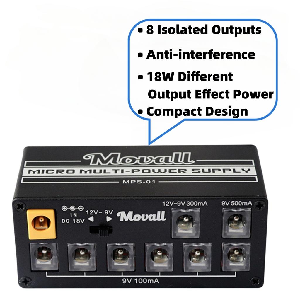 MPS-01 Guitar Pedal Power Supply 8 Isolated Output Anti-interference 18W Different Output Effect Power Guitar Accessories