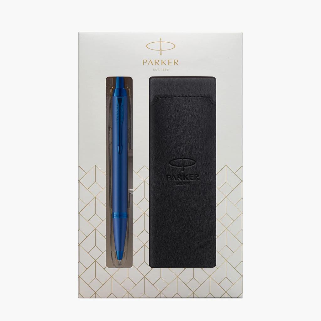 Шариковая ручка PARKER IM Monochrome Blue BLT Medium Point с ручкой-ножом в подарочной коробке, набор, обычный импорт 2173279 V1d на масляной основе