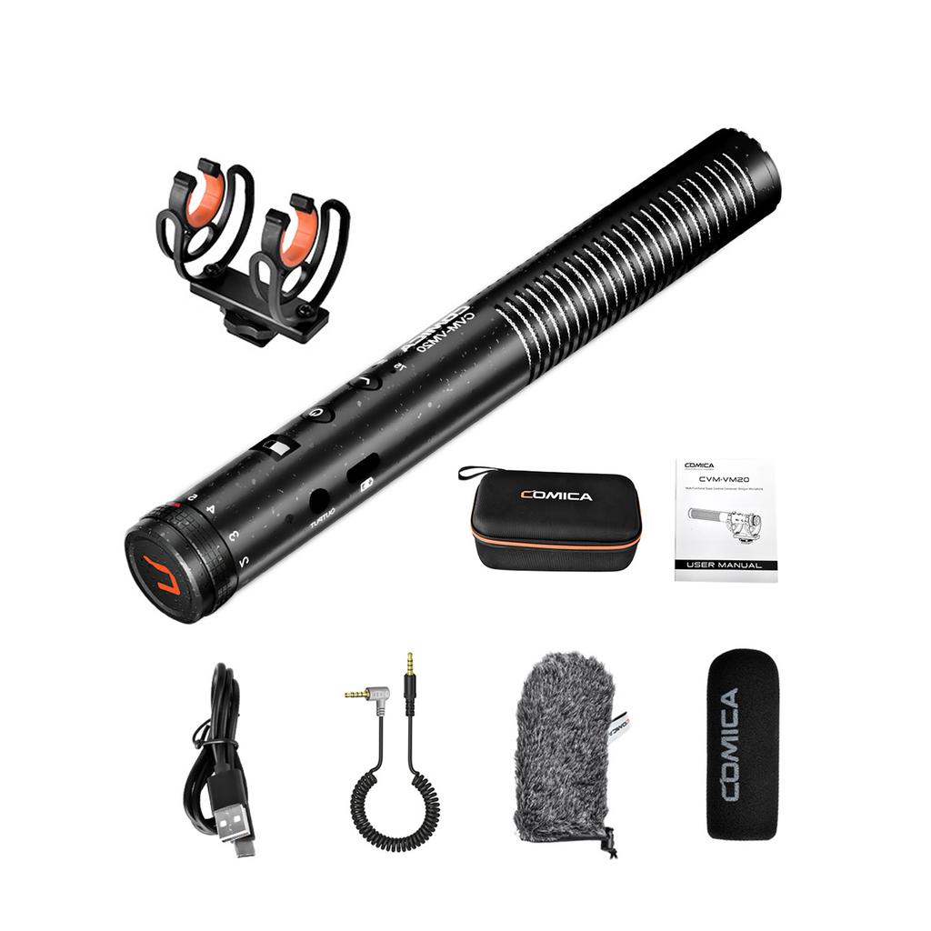 COMICA CVM-VM20 Видеокардиоидный конденсаторный микрофон 2-уровневый с низким уровнем шумоподавления 3,5 мм