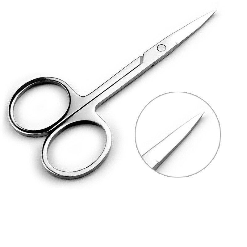 Ножницы для бровей из нержавеющей стали с заостренной головкой, профессиональные косметические инструменты, ножницы для стрижки локтей, ножницы для бровей с круглой головкой, ножницы для волос в носу