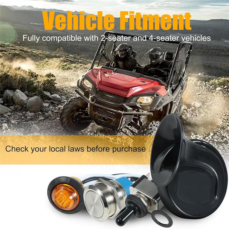 A16P-Universal Turn Signal Kit With Amber LED Blinker Wide For Polaris, Can-Am, Kawasaki, Pioneer, Golf Cart, Arctic Cat