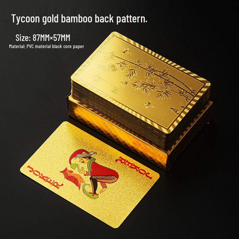Luxury Gold PVC Playing Cards: Waterproof, Fold-Proof, Wear and Dirt Resistant, Washable.