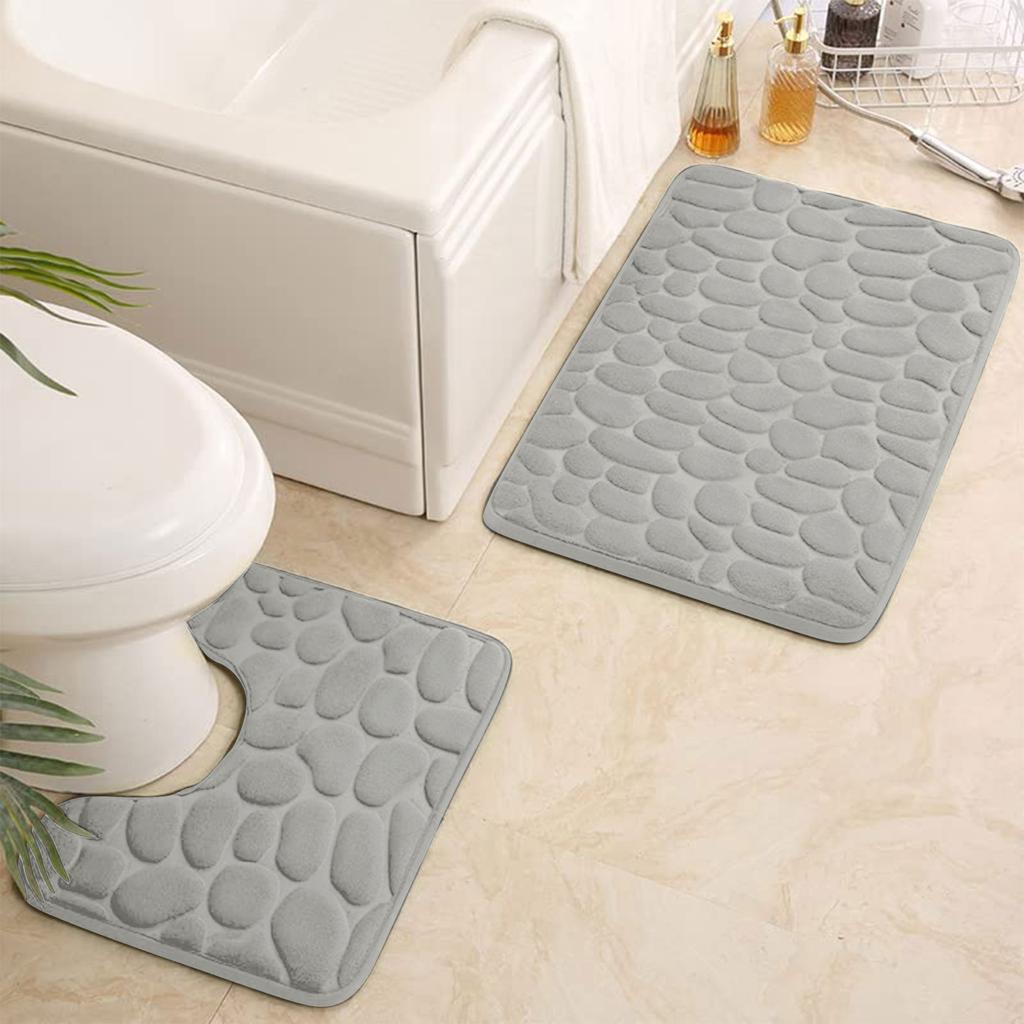 Нескользящий коврик для ванной 50 х 80 см и коврик для туалета 50 х 40 см, набор ковриков для ванной из 2 предметов, мягкий коврик для ванной, моющиеся коврики для ванной комнаты