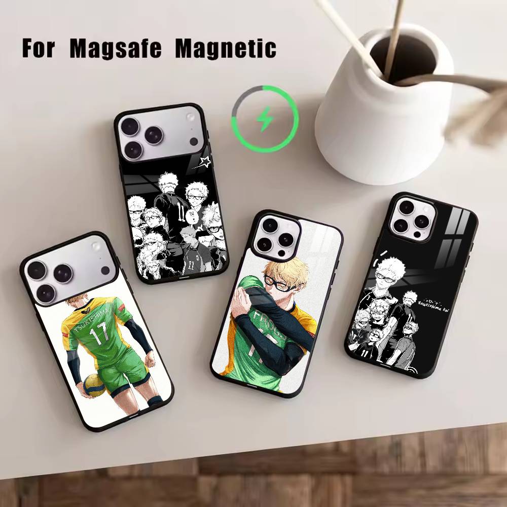 T-Tsukishima K-Kei Чехол для iPhone 17, 16, 15, 14, 13, 12, 11 Plus, Pro Магнитный с Magsafe Беспроводная зарядка