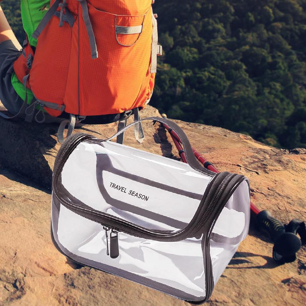 Прозрачная косметичка-органайзер с ручкой-ремнем, компактная, из ПВХ, для путешествий