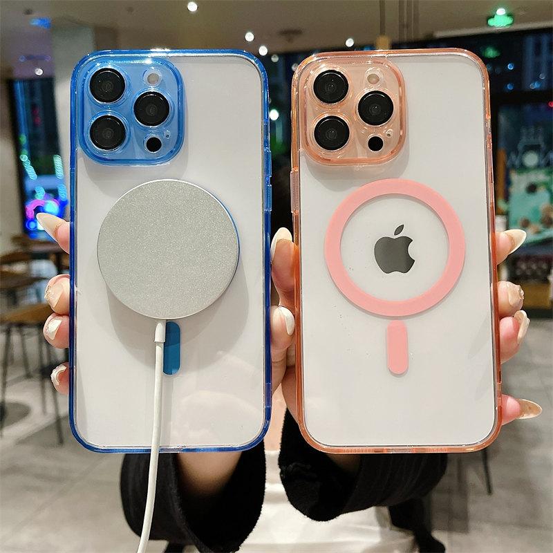 Роскошный прозрачный магнитный чехол для линз с диафрагмой и беспроводной зарядкой для iPhone 14 13 12 11 Pro Max, универсальный защитный чехол от падения