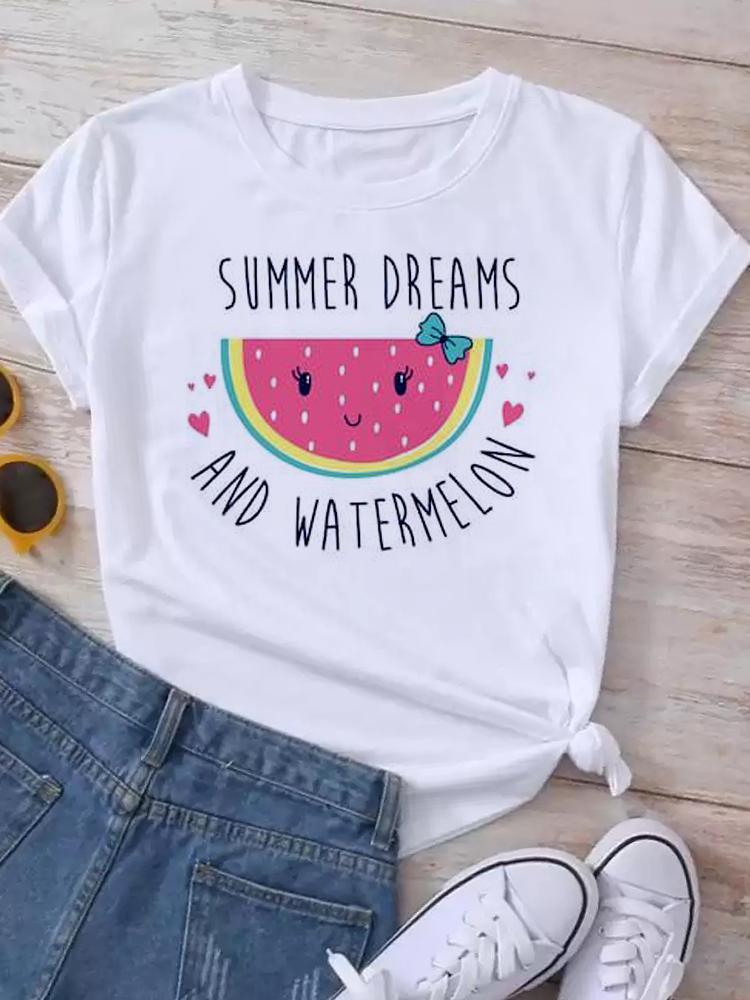 Maycaur Новая женская белая футболка Мода Лето Принт букв Короткий рукав Футболка Харадзюку Уличная одежда Топы Женская футболка Футболки