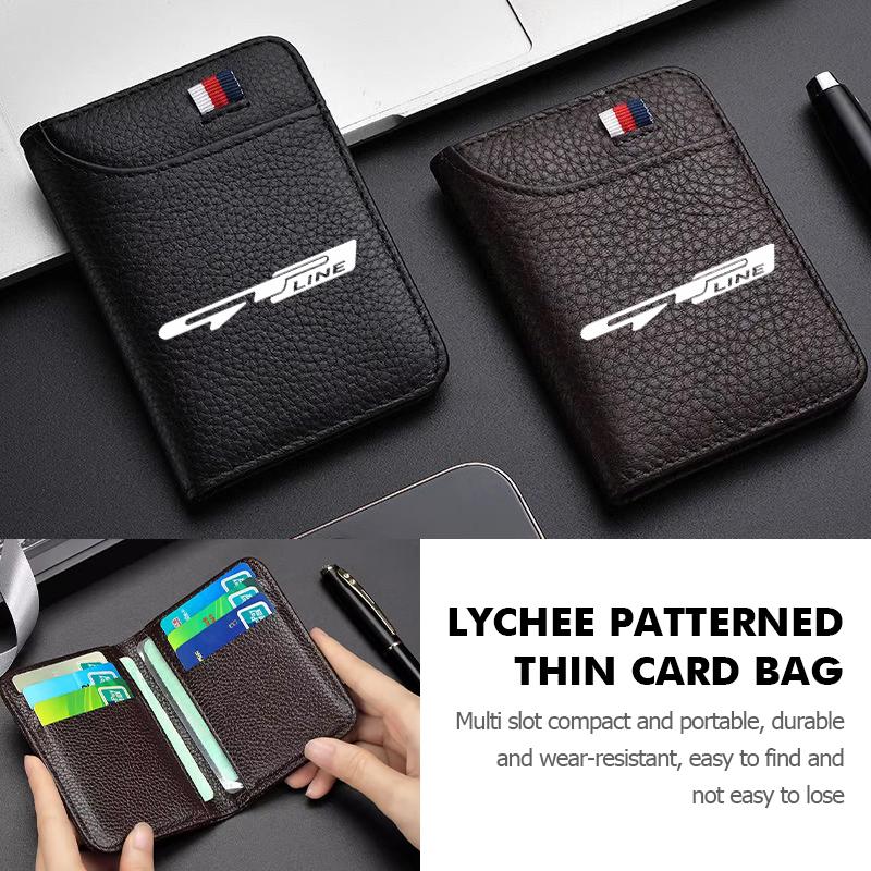 Portable Wallet PU Leather Credit Card Wallet Purse Card Holder For KIA Rio K5 K2 Sportage Ceed Sorento Picanto Stinger Soul wvkzl55