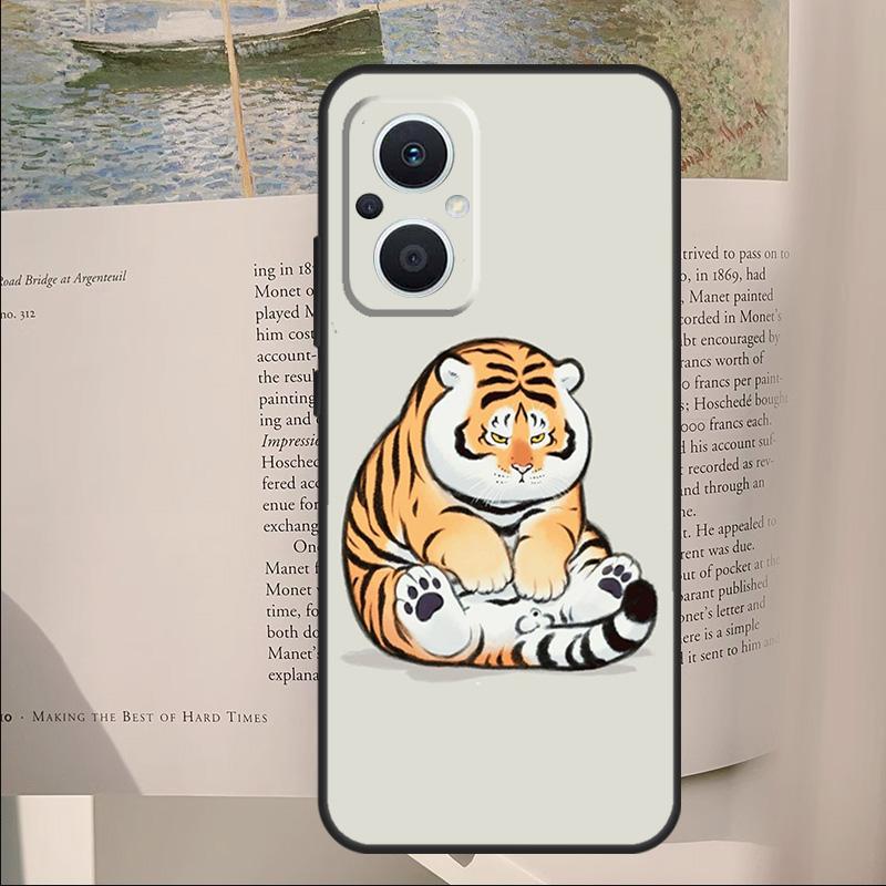 Толстый тигр Мультяшный Забавный Чехол Для OPPO Reno 10 12 13 14 Pro 11 F 12F 13F 14F 7 8 Lite OPPO Find X9 X6 X5 X8 Pro Чехол