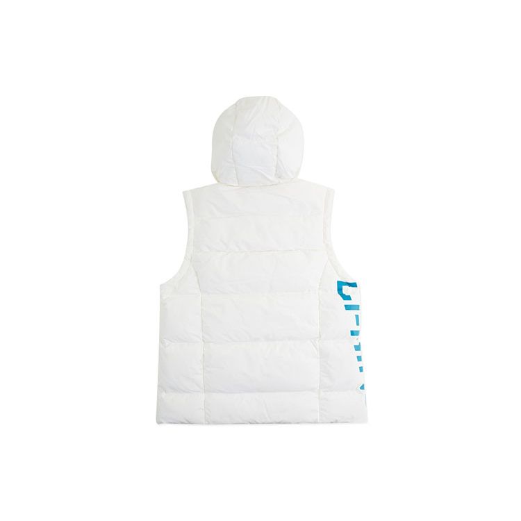 Li Ning Sports Basketball Series Windproof Warm Hooded Down Vest Men Vests AMRQ021-1