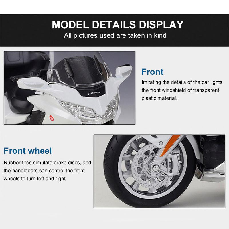 Масштаб 1/12 Welly 2020 Honda Gold Wing, литая под давлением модель мотоцикла, сверхмощный дорожный мотоцикл, коллекция игрушечных автомобилей из сплава, подарок для детей