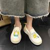 Graffiti Little White Shoes Summer Thin Shallow Mouth Women's Casual Shoes Muffin Sole One Pedal Canvas Women's Shoes Batch