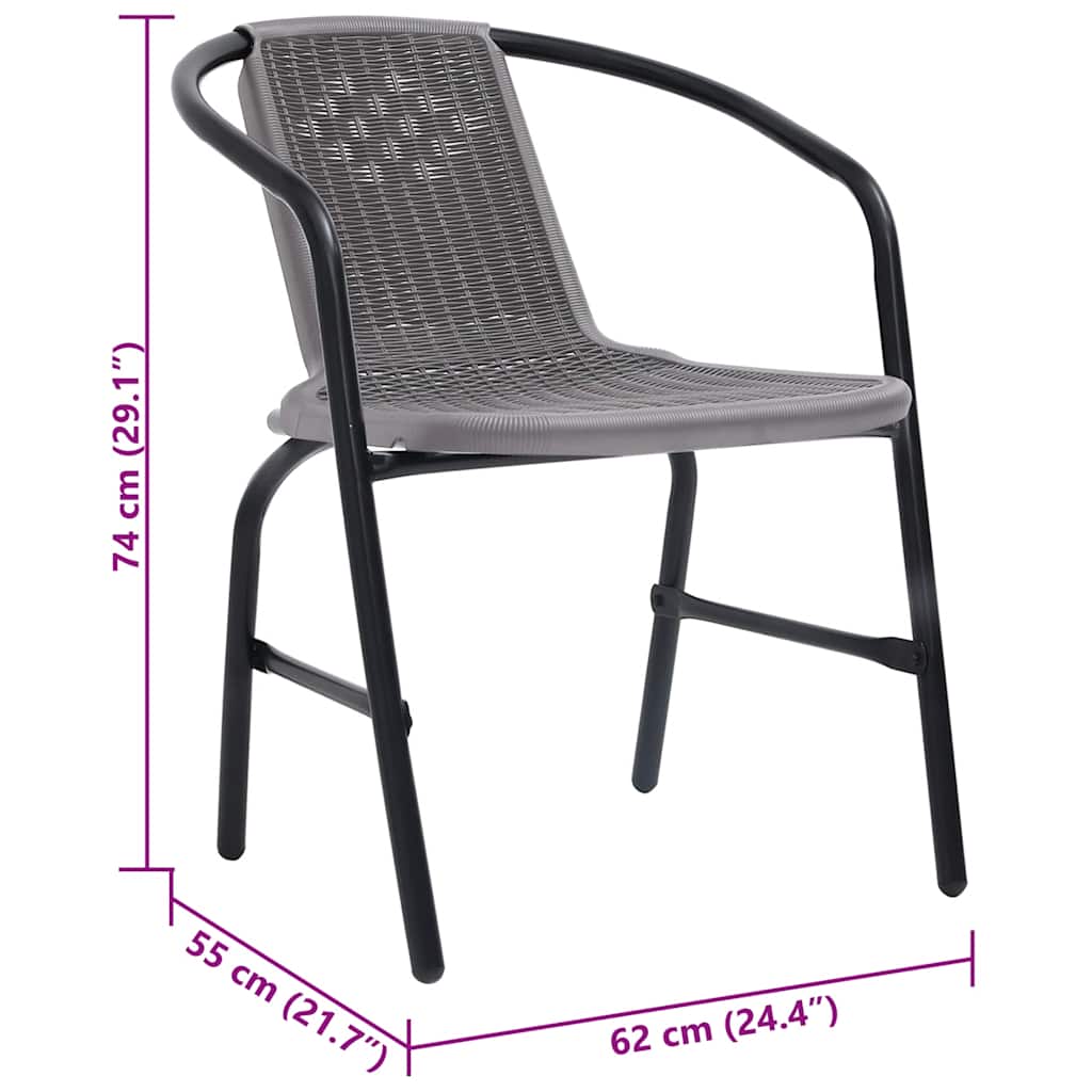 Krzesła Ogrodowe, 4 Szt., Rattan Syntetyczny I Stal, 110 Kg