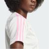 adidas Футболка Originals Baby Tea в полоску с круглым вырезом и коротким рукавом, облегающая, женская, белая IW5478