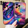 Colorful Starry Sky Galaxy Phone Case For IPhone 17 Air 16 15 14 13 Pro Max 11 12 Black Silicone Cover