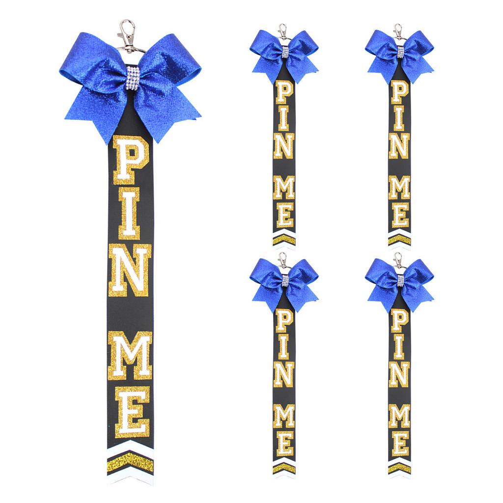 Set of 5 Cheer Team Ribbon Keychains Set Cheerleading Key Accessories for Sports Event and Team Building Activities