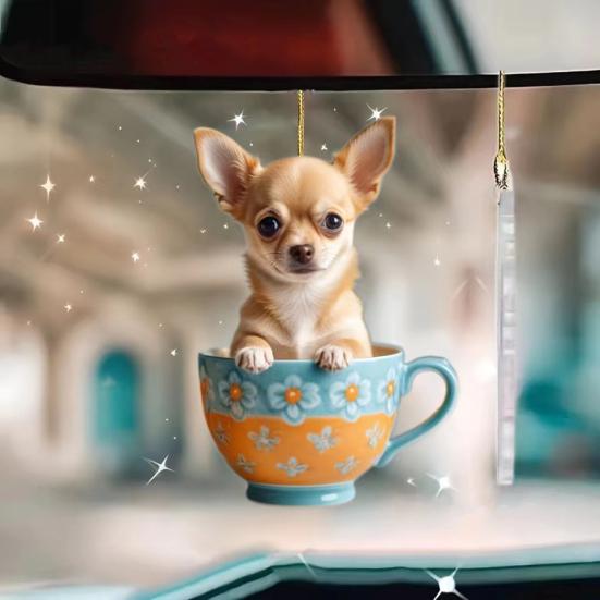 Акриловый подвесной орнамент в виде собаки с кулоном и шнурком, легко подвешивается, креативный