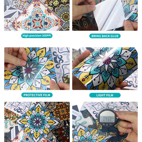 Водостойкие 3D наклейки на плитку с рисунком мандалы, самоклеящиеся настенные наклейки для мебели, обои для кухни и ванной комнаты