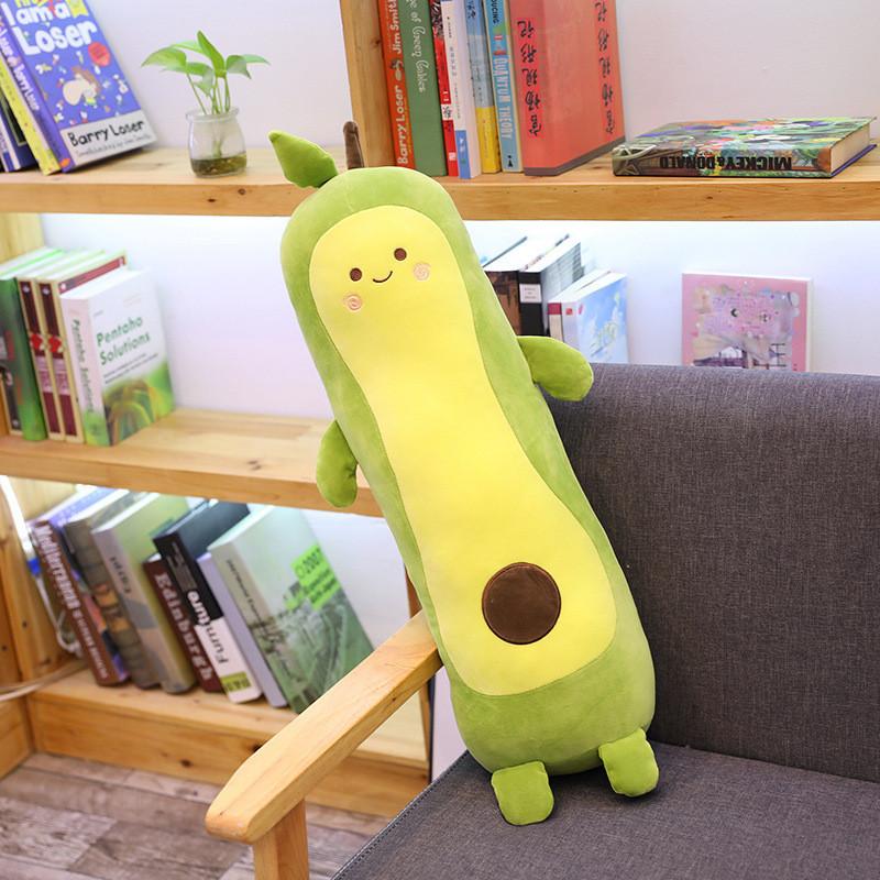 Over Sized Peach Avocado Plush Pillow With Short Hair Fabric For Kids Bedroom Comfort