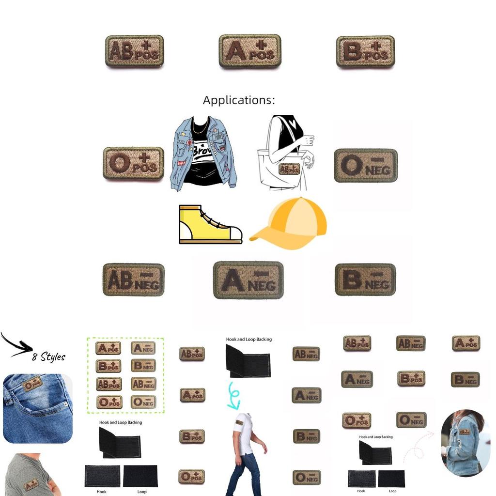 Премиальный вышитый патч с группой крови Ababo+pos Тактический идентификационный значок для военных энтузиастов