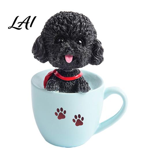 Car Aromatherapy Air Freshener Cup Shaking Head Dog Ornament Resin Teddy Schnauzer Dashboard Cute Puppy Interior Decor Decor Heat Resistant