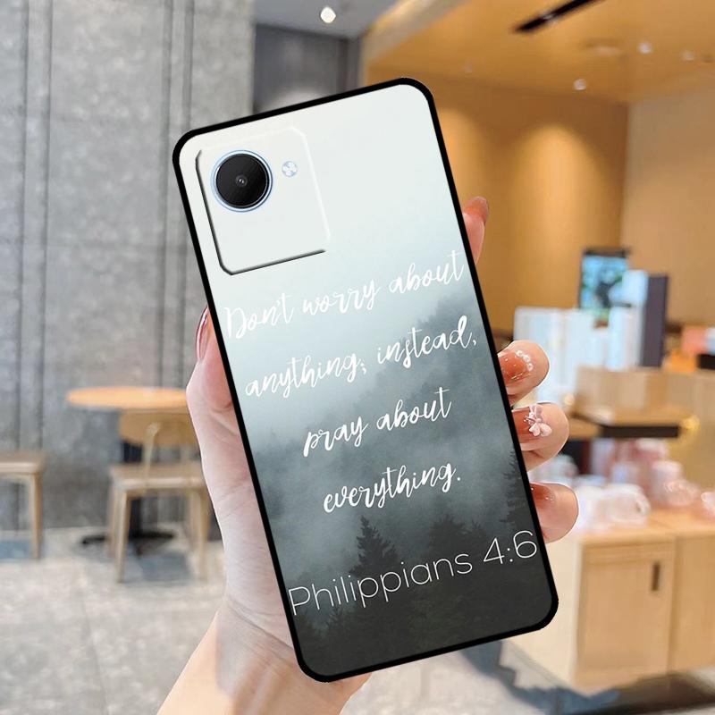 Bible Verse Philippians Jesus Christ Case For Realme C55 C33 C31 C35 C30 C11 C15 C25s C21Y GT Neo 5 3T 2T 8 9 10 11 Pro Plus