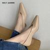 2024 New Hot Women Genuine Leather Shoes Genuine Leather Women Pumps Shallow Mouth Single Shoes High Heels 3cm Heels for Women