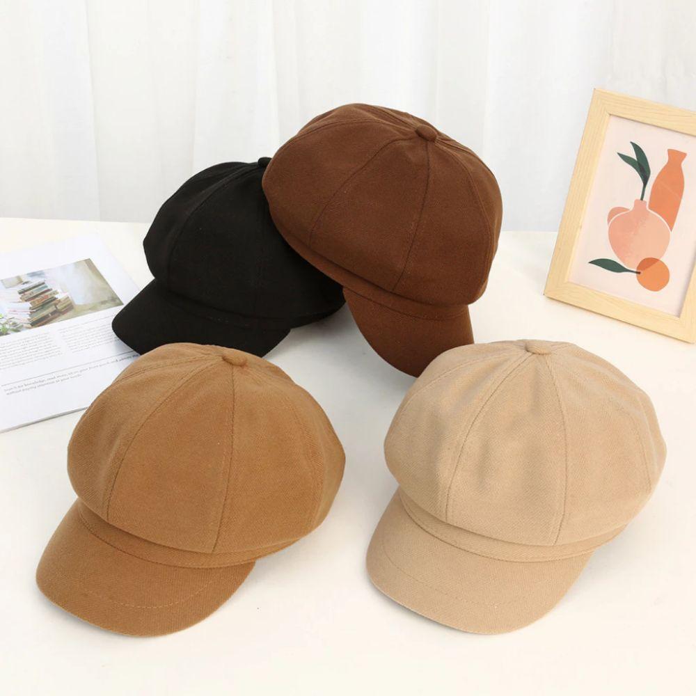 Octagonal Retro Berets Hat Duck Tongue Painter Cap Fashion Vintage Newsboy Cap  Girls