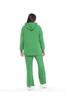 Women's Fashion Big Size Tracksuit Set Green Plus Size Wide Leg Long Sleeve Hooded Tracksuit Set