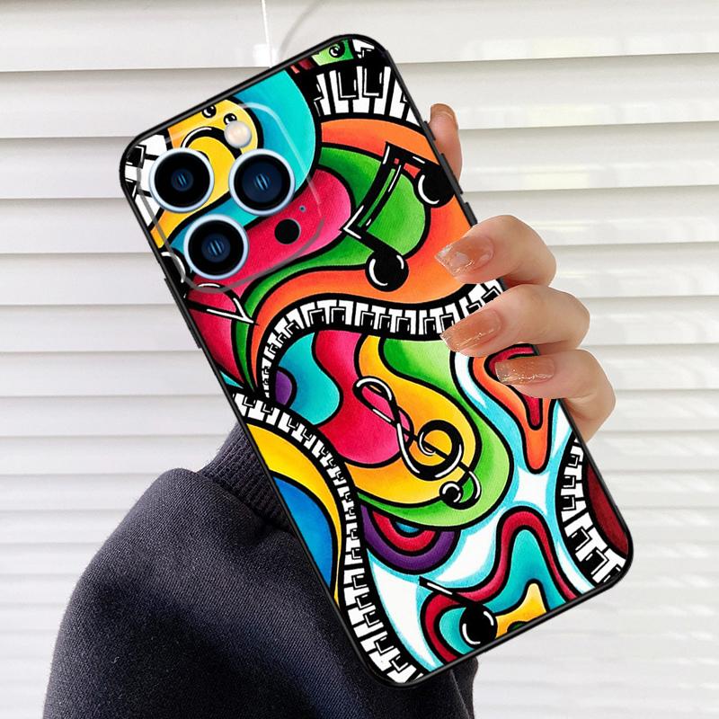 Music Piano Elegant Phone Case For iPhone 17 16 15 14 11 12 13 Pro Max Mini 15 16 Plus 16e 17Air Cover Fundas
