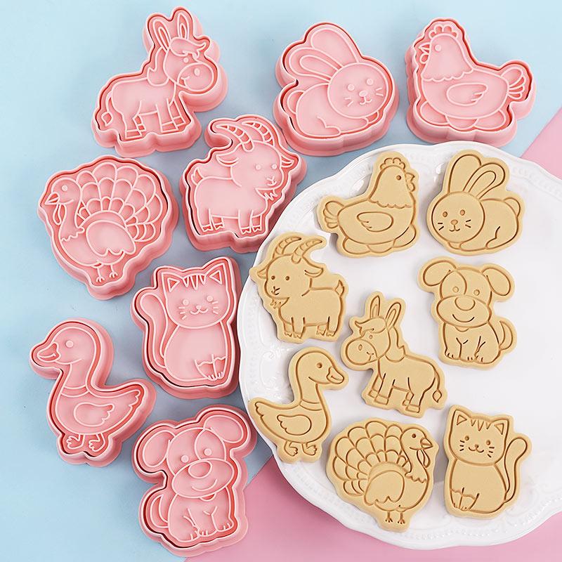 8Pcs Biscuit Mold Cookie Cutters Stamp Press Fondant Sugar Craft Baking Tools