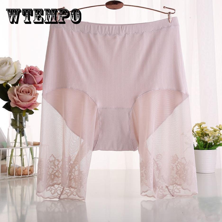 Plus Size Safety Short Pants Women Summer Seamless Under Skirt Pants Anti Chafing Female Sexy Lace Women