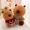 Sweater Red Smiling Capybara Plush Toy Soft Stuffed Animal Girls Gift Doll Kids