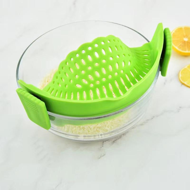 Универсальный силиконовый пристегивающийся сито для кастрюли, против разливов, сито для макаронных изделий, пищевой дуршлаг для риса, фруктов, кухонные принадлежности