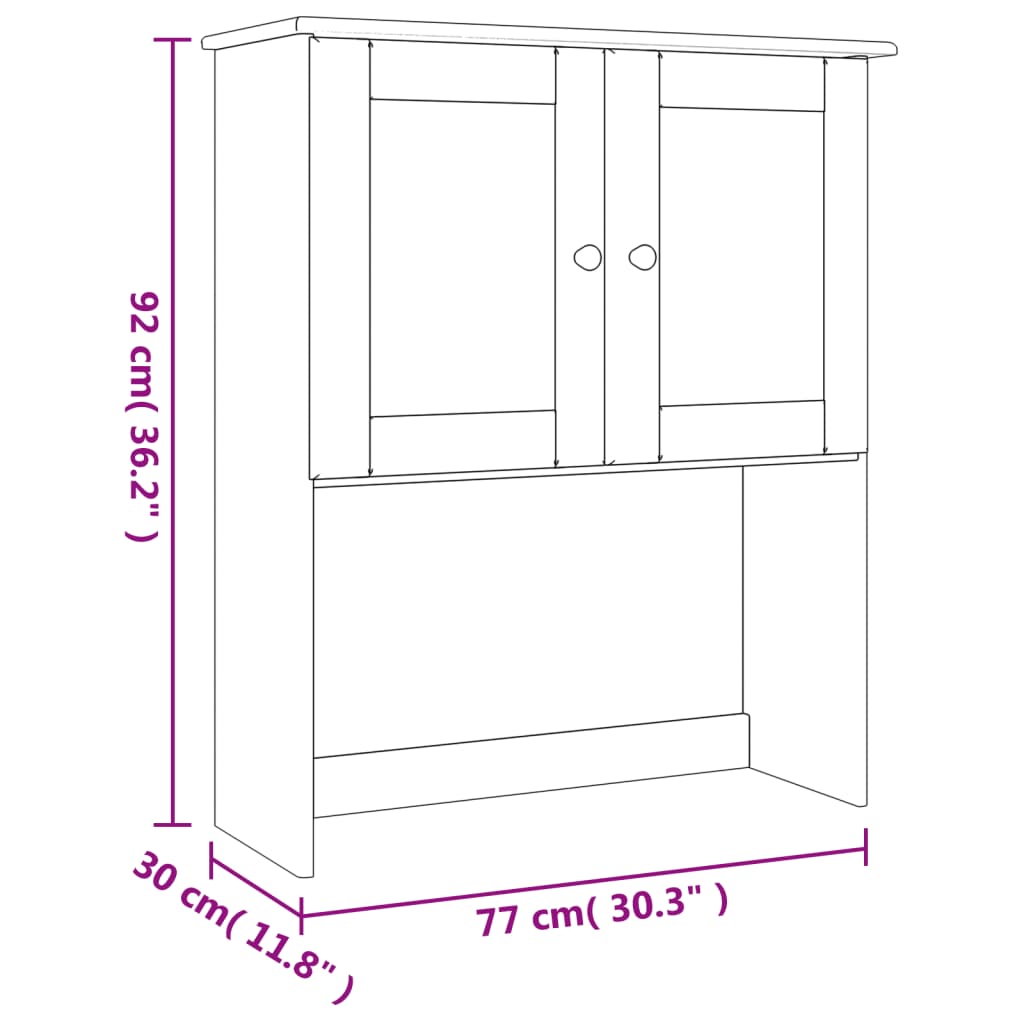 Верхний модуль для буфета ALTA 77x30x92 см Массив сосны