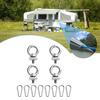 Stainless Steel Awning Rail Stoppers with Carabiner Hooks 4mm Stops Motorhome Campervan Awning Rail Stoppers
